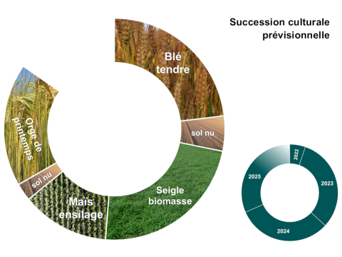 Succession culturale prévisionnelle du système Méthanisation Orientation Végétale Succession culturale prévisionnelle du système Méthanisation Orientation Végétale, blé, seigle biomasse, maïs, orge de printemps